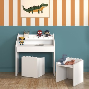 ZESTAW MONTESSORI BOOK NOOK BIURKO Z KRZESEŁKAMI SNOW - BELLAMY