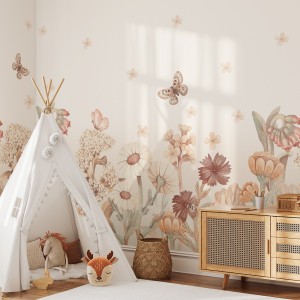 TAPETA KWIATY BOHO MAŁE - PASTELOWE LOVE 