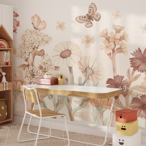 TAPETA KWIATY BOHO DUŻE - PASTELOWE LOVE 
