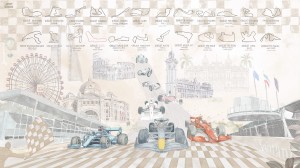 DEKORILLO MURAL RACING WYŚCIGÓWKI - PRÓBKA TAPETY