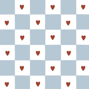 TAPETA FRENCH HEARTS CHECK - DEKORNIK