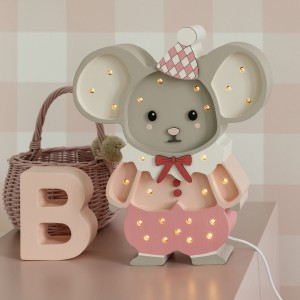 LAMPKA NOCNA DLA DZIECKA MYSZKA FELIX COTTON CANDY PINK - LITTLE LIGHTS