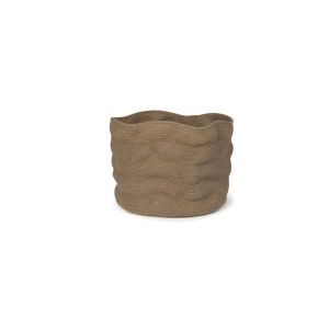 MAŁY KOSZ BAWEŁNIANY STONEWASHED TALL SOIL BROWN - LORENA CANALS