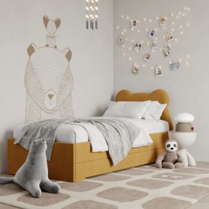MINKO - ŁÓŻKO TAPICEROWANE DLA DZIECKA DOUBLE BED MIŚ TEDDY