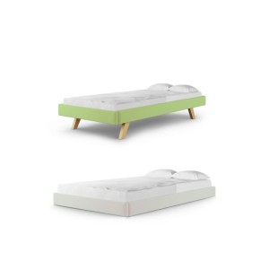 MINKO - ŁÓŻKO TAPICEROWANE DLA DZIECKA SOFA LEGS TEXTI