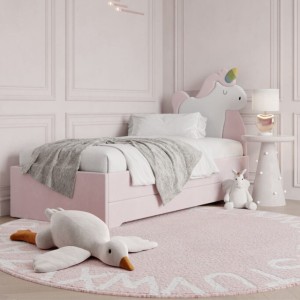 MINKO - ŁÓŻKO TAPICEROWANE DLA DZIECKA DOUBLE BED JEDNOROŻEC UNICORN