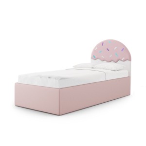 MINKO - ŁÓŻKO TAPICEROWANE DLA DZIECKA CONFETTI BOX TEXTI