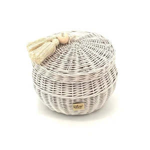 WIKLINOWY KOSZ BUBBLE M CASHMERE
