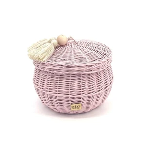 WIKLINOWY KOSZ BUBBLE M BABY PINK