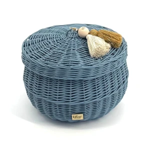 WIKLINOWY KOSZ BUBBLE L DEEP BLUE