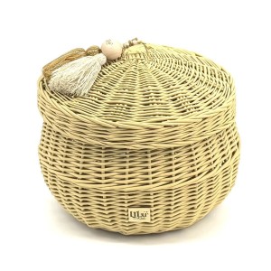 WIKLINOWY KOSZ BUBBLE L BUTTER