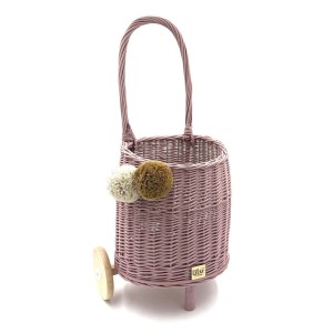 WIKLINOWY WÓZEK Z RĄCZKĄ LILAC