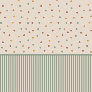 MURAL BOUNCY DOTS - TAPETA W PASKI I KROPKI EUKALIPTUS - DEKORILLO