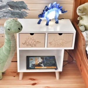 SZAFKA NOCNA DREWNIANA DINOZAURY
