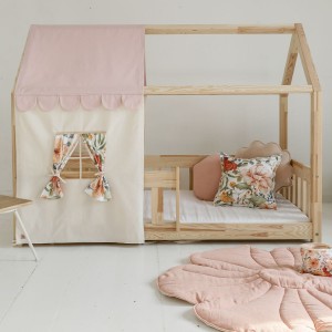 Baldachim z okienkiem na łóżko domek pink – Moi Mili
