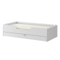 Białe łóżko dziecięce Book Nook Snow 80x160 cm z pojemną szufladą na pościel i zabawki