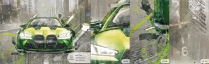 MALUMI FAST CAR GREEN - PRÓBKA TAPETY   