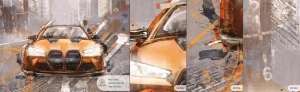 MALUMI FAST CAR ORANGE  - PRÓBKA TAPETY   
