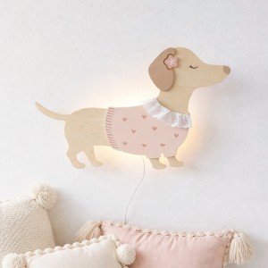 Drewniana lampka Jamniczka LED z pilotem