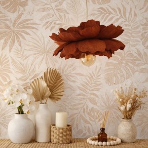 LAMPA SUFITOWA DLA DZIEWCZYNKI TERRAKOTA KWIAT PEONIA - MARMYS FELT STUDIO