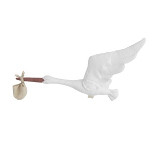 Dekoracja do pokoju dziecka Bocian biały z woreczkiem – Love Me Decoration