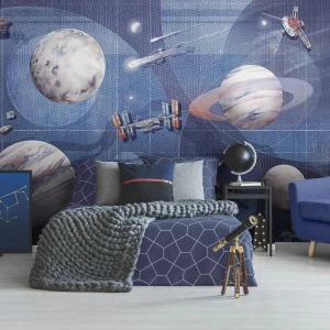 TAPETA DLA DZIECKA GALAKTYKA SPACE ZONE DEEP BLUE - MALUMI