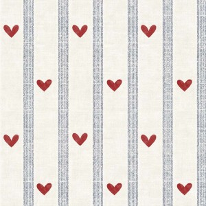 TAPETA HEARTS AND STRIPES - DEKORNIK
