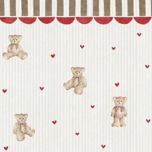 TAPETA TEDDY BEARS WITH ORNAMENT - DEKORNIK