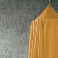 baldachim welurowy do pokoju dziecka musztarda