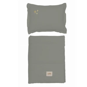 POŚCIEL WASHED COTTON Z WYPEŁNIENIEM STARS FOREST GREEN - MALOMI KIDS