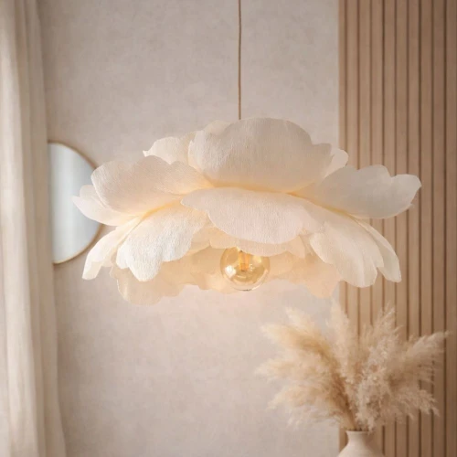 lampa sufitowa kwiat kremowa