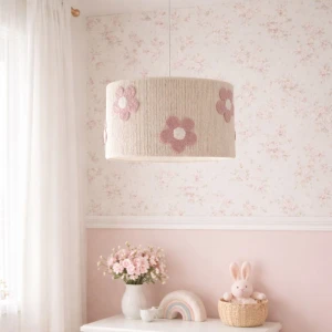 LAMPA SUFITOWA DLA DZIEWCZYNKI Z KWIATAMI BOUCLE - MARMYS FELT STUDIO