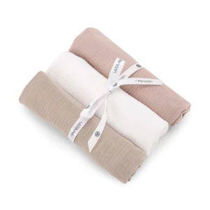 BAWEŁNIANE PIELUSZKI MUŚLINOWE POWDER PINK - MAKASZKA