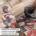 Dekoracja ścienna OFF-ROAD w odcieniach beżu, brązu i przygaszonej czerwieni do nowoczesnego pokoju chłopca