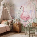 Delikatna akwarelowa tapeta dla dziewczynki inspirowana naturą i stylem boho