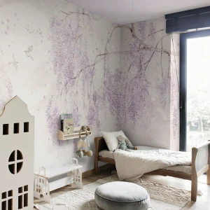 TAPETA DLA DZIECKA BIRDSONG LAVENDER - MALUMI