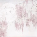 Tapeta dziecięca Birdsong Pink z motywem różowych kwiatów i ptaszków