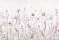 Tapeta dziecięca Spring Joy White z motywem polnych kwiatów i ważek na jasnym tle