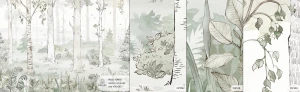 MALUMI MURAL HELLO FOREST EMERALD - PRÓBKA TAPETY
