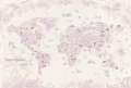 Mapa świata w pastelowym różu