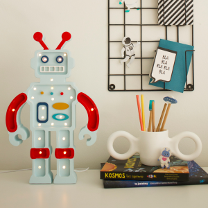 LAMPKA ROBOT BŁĘKIT-CZERWONY - LITTLE LIGHTS 