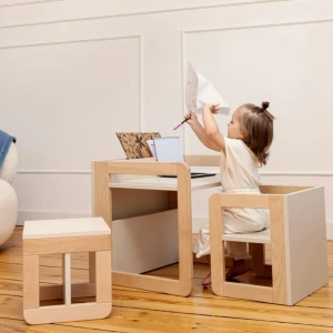 Modułowy zestaw mebli 9w1 dla dziecka 1–6 lat beżowy