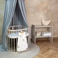Łóżeczko dziecięce Waldin 7w1 z materacem idealne do wnętrz w stylu skandynawskim i boho