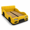 Łóżko dziecięce wyścigowe RACER LIFT z miękką tapicerką i metalowym stelażem