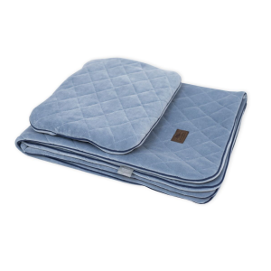 SLEEPEE - KOCYK WELUROWY Z PODUSZKĄ ROYAL BABY DENIM 