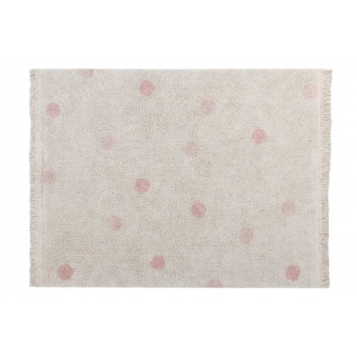 Bawełniany dywan dziecięcy Lorena Canals Hippy Dots Natural Vintage Nude w pokoju dziecięcym