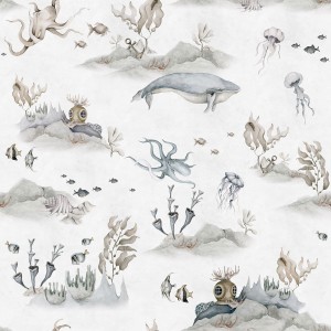 TAPETA UNDERWATER WORLD WHITE - DEKORNIK