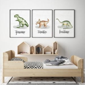 ZESTAW 3 PLAKATY DINOZAURY - YOKO DESIGN