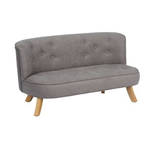Sofa dziecięca welurowa szara misiaczkowa - Somebunny