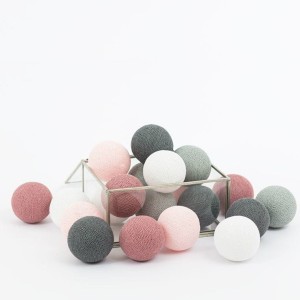 Girlanda świetlna Cotton Balls Dusty Pink – Wybierz liczbę kul